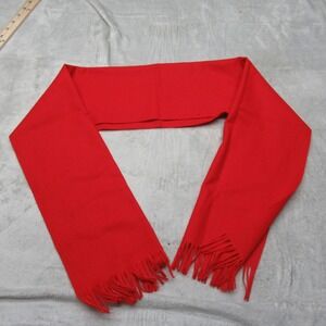 Pendleton Scarf Unisex Red 100% Virgin Wool Fringed Classic Winter USA VTG 70s